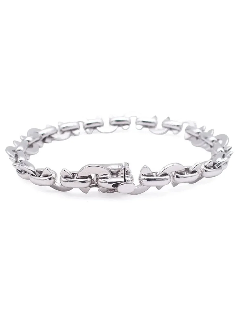 Chanel Charm Bracelet White Gold 18K Coco C Logo Link